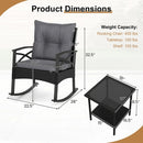 Outdoor Rattan Rocking Chair Set with Side Table - 3 Pieces by LJGDeals
