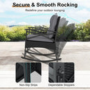 Outdoor Rattan Rocking Chair Set with Side Table - 3 Pieces by LJGDeals