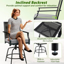 3 Pieces Outdoor Swivel Bar Set High Top Patio Bar Table and Rattan Wicker Chairs by LJGDeals