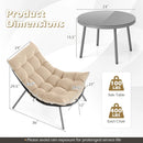 3 Pieces PE Rattan Conversation Set with Cushioned Papasan Chairs-Beige by LJGDeals