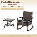 3-Piece Rocking Bistro Set with Cushions & Side Table