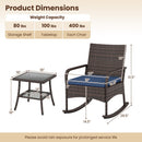 3-Piece Rocking Bistro Set with Cushions & Side Table