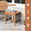 3 Pieces Acacia Wood Patio Furniture Set with Armchairs Coffee Table by LJGDeals