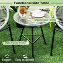 3PCS Patio Acapulco Furniture Bistro Set with GlassTable-Black by LJGDeals
