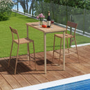 3 Pieces Patio Bar Table Set with Height Table and 2 Armless Chairs by LJGDeals