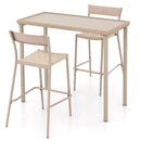 3 Pieces Patio Bar Table Set with Height Table and 2 Armless Chairs by LJGDeals
