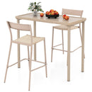 3 Pieces Patio Bar Table Set with Height Table and 2 Armless Chairs by LJGDeals