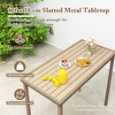 3 Pieces Patio Bar Table Set with Height Table and 2 Armless Chairs by LJGDeals