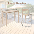 3 Pieces Patio Bar Table Set with Height Table and 2 Armless Chairs