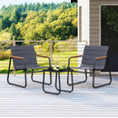 3 Pieces Patio Bistro Set Outdoor Fabric Conversation Set-Gray by LJGDeals