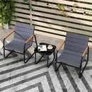 3 Pieces Patio Bistro Set Outdoor Fabric Conversation Set-Gray by LJGDeals