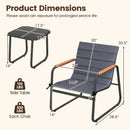3 Pieces Patio Bistro Set Outdoor Fabric Conversation Set-Gray by LJGDeals