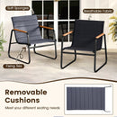3 Pieces Patio Bistro Set Outdoor Fabric Conversation Set-Gray by LJGDeals