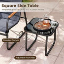 3 Pieces Patio Bistro Set Outdoor Fabric Conversation Set-Gray by LJGDeals