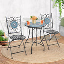 3 Piece Patio Bistro Set with Mosaic Pattern by LJGDeals