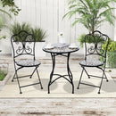 3 Piece Patio Bistro Set with Round Table and 2 Folding Chairs by LJGDeals
