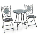 3 Pieces Mosaic Pattern Metal Dining Set by DirectDeals