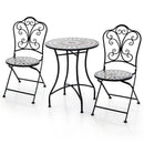 3 Piece Patio Bistro Set with Round Table and 2 Folding Chairs by LJGDeals