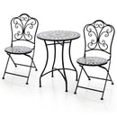 3 Piece Patio Bistro Set with Round Table and 2 Folding Chairs by DirectDeals