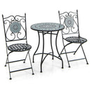 3 Pieces Mosaic Pattern Metal Dining Set by LJGDeals