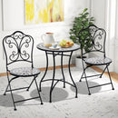 3 Piece Patio Bistro Set with Round Table and 2 Folding Chairs by DirectDeals