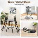 3 Piece Patio Bistro Set with Round Table and 2 Folding Chairs by DirectDeals