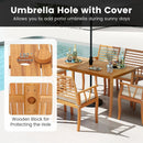 3 Pieces Patio Dining Set with Acacia Wood Outdoor Table and Benches by LJGDeals