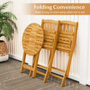 3 Pieces Acacia Wood Patio Folding Bistro Set with Soft Cushions by LJGDeals