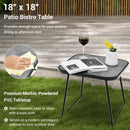 3 Pieces Patio Folding Chaise Lounge Set with PVC Tabletop-Black by LJGDeals