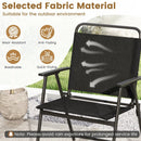 3 Pieces Patio Folding Conversation Chairs and Table-Black by LJGDeals