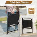 3 Pieces Patio Folding Conversation Chairs and Table-Black by LJGDeals
