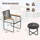 3 Pieces Patio Furniture Set PE Rattan Porch Chairs with Round Tempered Glass Top Table-White by LJGDeals