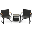 3 Pieces Patio Furniture Set Outdoor Bistro Conversation Set-Brown by LJGDeals