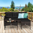 3 Pieces Patio Furniture Sectional Set with 5 Cozy by LJGDeals