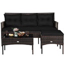 3 Pieces Patio Furniture Sectional Set with 5 Cozy by LJGDeals