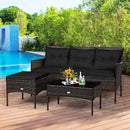 3 Pieces Patio Furniture Sectional Set with 5 Cozy by LJGDeals