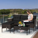 3 Pieces Patio Furniture Sectional Set with 5 Cozy by LJGDeals