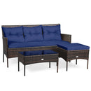 3 Pieces Patio Furniture Sectional Set with 5 Cozy by LJGDeals