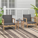 3 Pieces Patio Furniture Set with Cushioned Chairs and Tempered Glass Side Table by LJGDeals