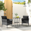 3 Pieces Patio Furniture Set with Cushioned Patio Chairs and Tempered Glass Coffee Table by LJGDeals