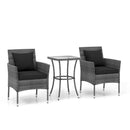 3 Pieces Patio Furniture Set with Cushioned Patio Chairs and Tempered Glass Coffee Table by LJGDeals