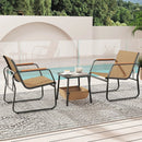 3 Pieces Patio Furniture Set Outdoor Bistro Conversation Set-Brown by LJGDeals