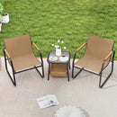 3 Pieces Patio Furniture Set Outdoor Bistro Conversation Set-Brown
