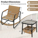 3 Pieces Patio Furniture Set Outdoor Bistro Conversation Set-Brown by LJGDeals