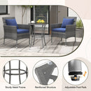 3 Pieces Patio Furniture Set with Cushioned Patio Chairs and Tempered Glass Coffee Table by LJGDeals