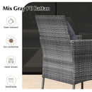 3 Pieces Patio Furniture Set with Cushioned Patio Chairs and Tempered Glass Coffee Table by LJGDeals