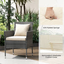 3 Pieces Patio Furniture Set with Cushioned Patio Chairs and Tempered Glass Coffee Table by LJGDeals