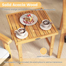 3 Pieces Patio PE Wicker Furniture Set Acacia Wood Outdoor Conversation Bistro Set-White by LJGDeals