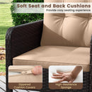 3 Pieces Patio PE Wicker Furniture Set with Cushions for Porch and Balcony by LJGDeals