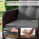 3 Pieces Patio PE Wicker Furniture Set with Cushions for Porch and Balcony by LJGDeals